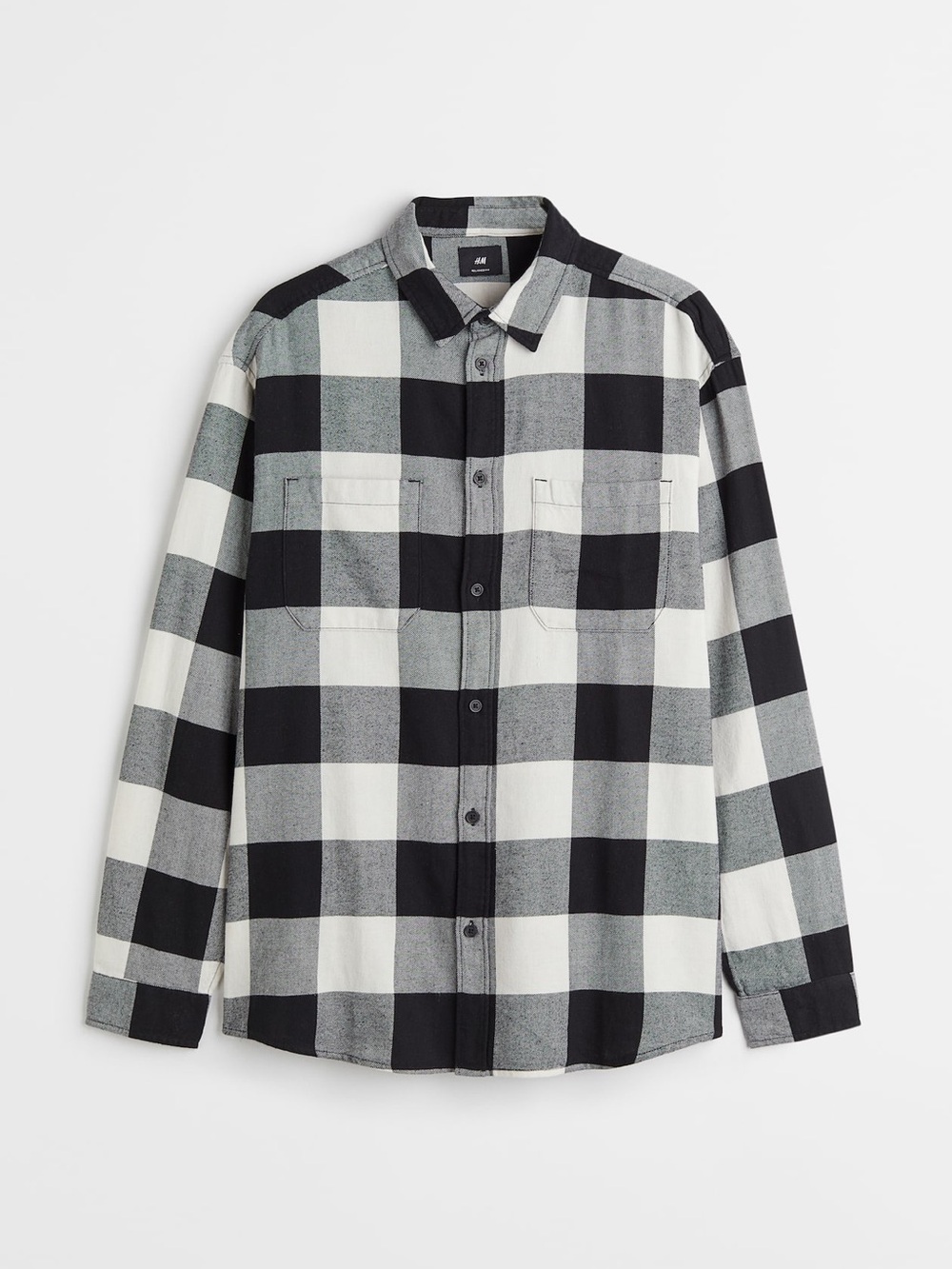 H&M Black & White Buffalo Check Flannel Sz M